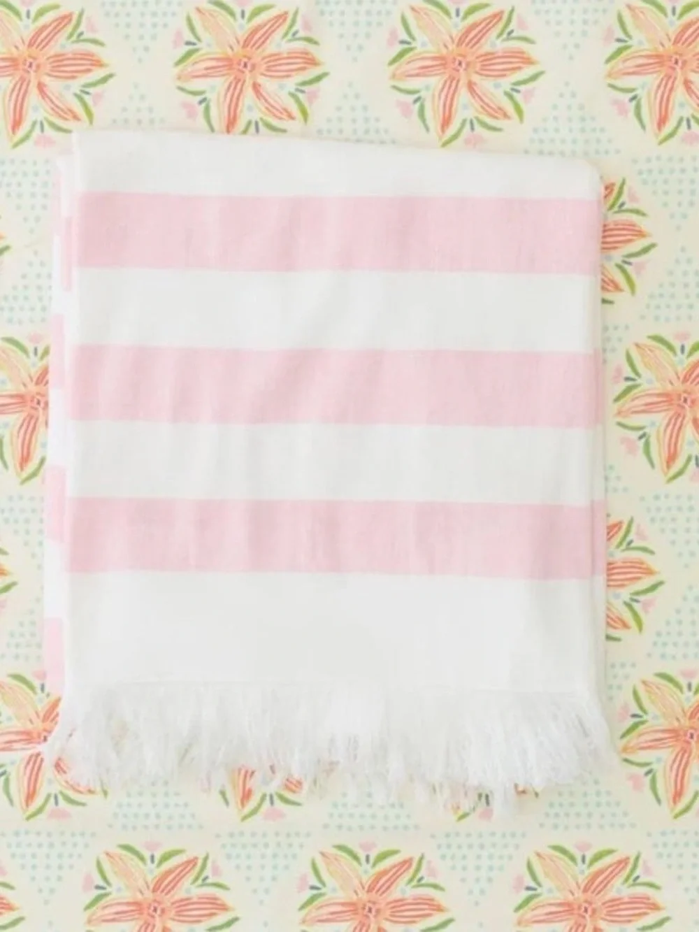 Weezie Packable Beach Towel Pink Punch Stripe